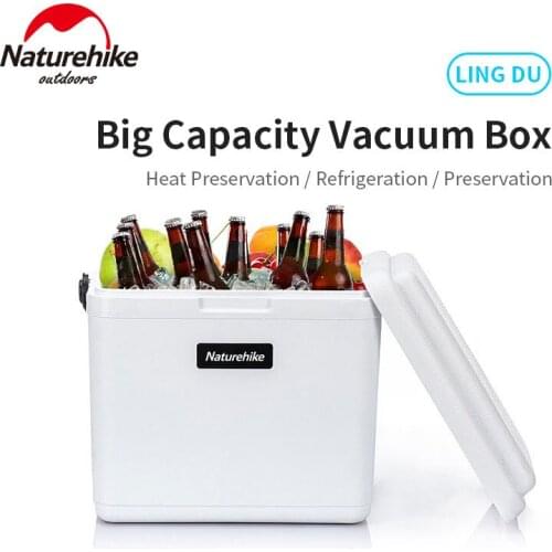 Naturehike Camping Fridge Storage PU Foam Layer Maintain 24h Ultralight Vacuum Car Fridge Storage Capacity 28L Rod Type
