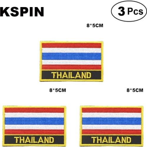 Thailand Rectangular Shape Flag patches embroidered flag patches national flag patches for clothing DIY Decoration