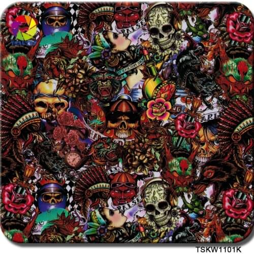 TSAUTOP Size 0.5m x 20m hydro printing pva water transfer printing film skull hydro dipping transfer WDF1101K