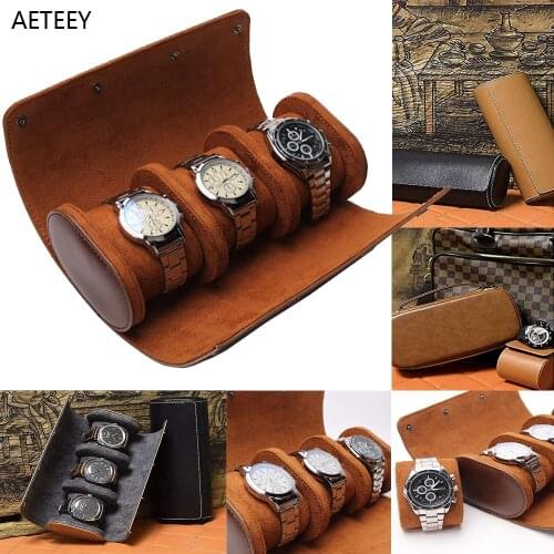 High Grade PU Leather Watch Roll Box Hand Sewing High-end Gift or Packaging Must Be Selected Support Up To 3 Watch Storage Boxes