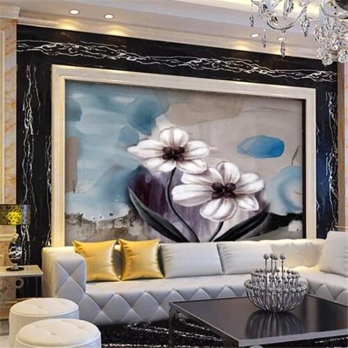Wellyu Customized large murals fashion home improvement European home improvement tooling floral background wall