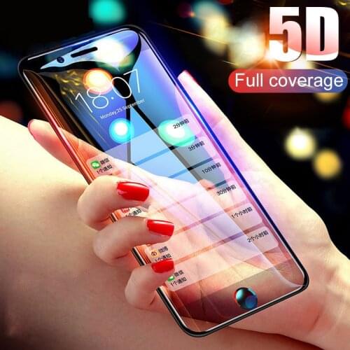 2Pcs 5D Full Cover Tempered Glass For iPhone 6 6S 7 8 Plus Xs Max 11 12 mini Pro Max SE 2020 9H 3D Curved Edge Screen Protector