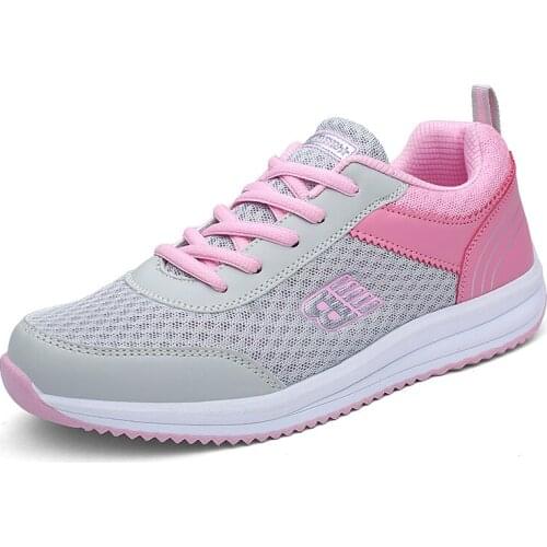 Sneakers Women Sport Shoes Lace-Up Beginner Rubber Fashion Mesh Round Cross Straps Flat Sneaker sneakers women