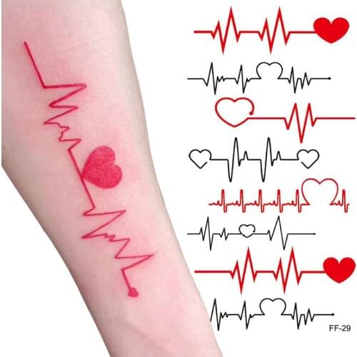 1Pc Love Wave Body Art Fake Tatoo Sanskrit Flower Feather Waterproof Temporary Tattoo Sticker Chest Arm Shoulder Women Tattoos