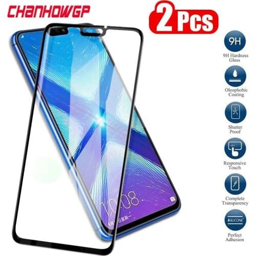 2pcs 9H Full cover Tempered Glass For Huawei Honor 8X Y5 2018 P smart Plus 2019 P20 P30 Lite Nova Psmart 2018 Screen Protector