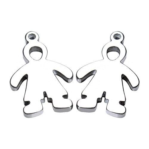 30pcs/lot 9mm*14mm stainless steel Humanoid Connector Metal Alloy Pendant For DIY bracelet Jewelry Making fgt4s