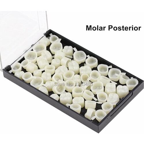 50Pcs Dental Materials Mixed Type Temporary Crown Molar Posterior Nature Color Teeth Whitening Dentist Products