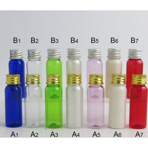 50 X 20ml Clear Pet Bottle with Aluminum Cap PE Insert 2/3oz Cream Plastic Cream Bottle 20cc Travel Cosmetic Container