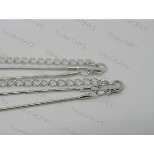 Free Shipping 1.2mm Bead 16'' Lot of 60PCS Nickel Colored Brass Snake Chain Necklace Lead Free Adjustable