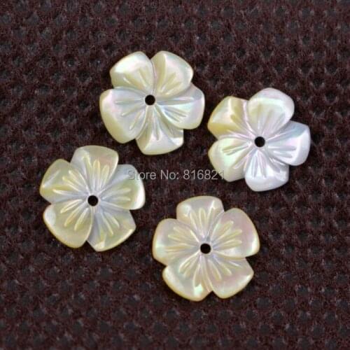 10 pieces/lot ) 8x2mm New Yellow MOP Mother of pearl Shell Beads Carved Flower focal Drilled Beads Charms