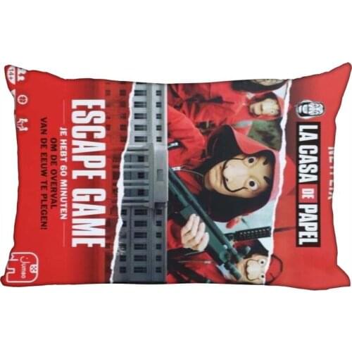 La Casa De Papel Pillow Case Rectangle Shape Satin Fabric Pillow Cover For Sofa Home Bedroom Wedding Decoration Pillow Cases0406