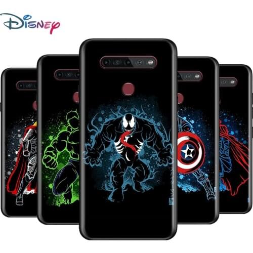 Black Soft Marvel Superhero For LG K92 K62 K52 K42 K31 K22 K71 K61 K51S K41S K30 K20 G8 G8S G8X ThinQ Phone Case