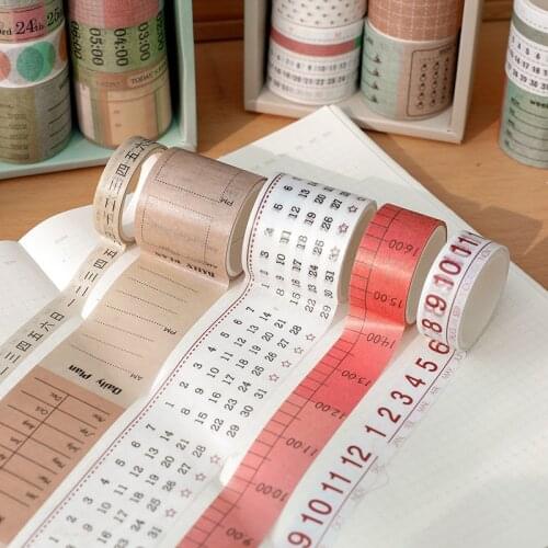 10PCS Timeline Date Label Washi Tape Set For Scrapbooking Diary DIY Journal Writable Decorative Masking Tapes Stationery Sticker