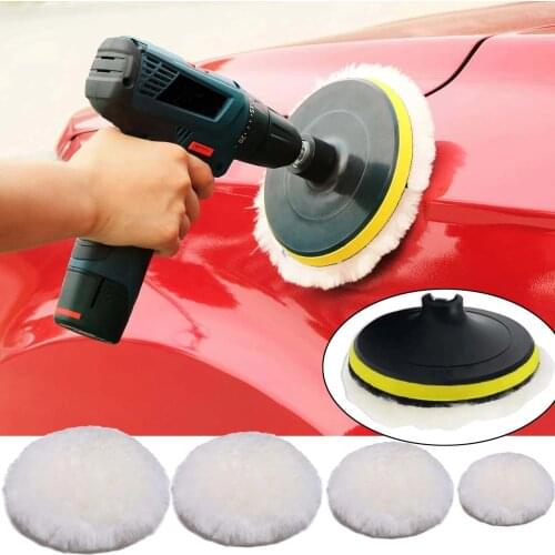 1Pc Wool Polishing Pad For Polisher Machine Waxing Polishing Buffing Car Paint Care Polisher Pads For Car Polisher 4/5/6/7Inch