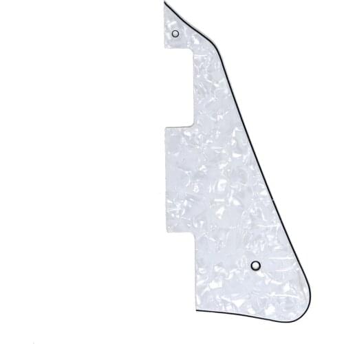 Musiclily Electric Guitar Pickguard for Gibson Les Paul Modern Style, 4Ply White Pearl