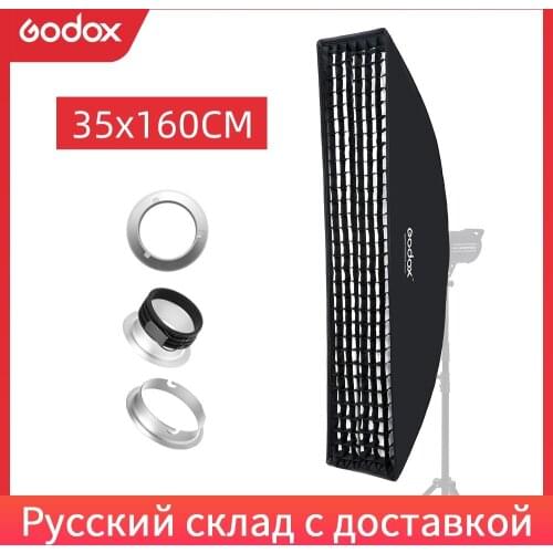 Godox 14"x 63" 35x160cm Strip Beehive Honeycomb Grid Softbox for Photo Strobe Studio Flash Bowens Mount Softbox