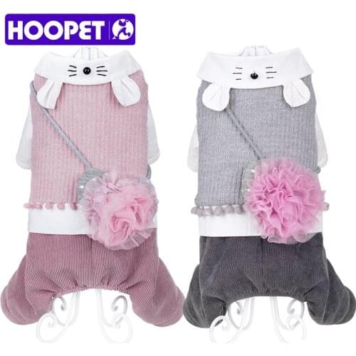 HOOPET Dog Warm Clothes Floral Coat for Chihuahua Bulldog Puppy Winter Coat Dog Outfit Cat Costume
