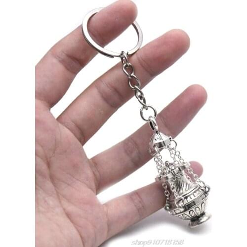 Christian Incense Burner Keychain Religious Key Ring Jewelry Bag Car Pendant Keyfob Souvenirs Gift F26 21 Dropshipping