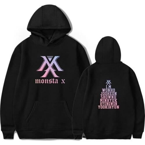 Kpop Monsta X Hoodies Women Men Harajuku Sweatshirt K-pop Wonho YOOKIHYUN I.M jooheon Long Sleeve Fleece Hooded Tracksuit 4XL