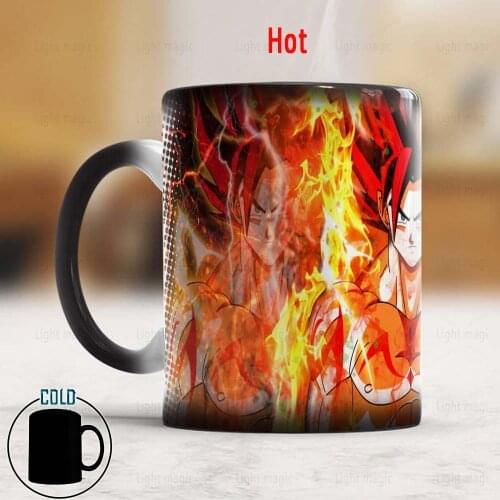 Cartoon Fire Red Hair Man Coffee Mug 11oz Magic Ceramic Color Changed Mug and Cup Anime Lovers New Year Gift Cup