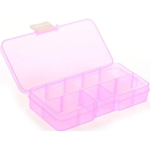 Pillbox Box 10 Removable Cases for Jewellery Fake Nails Pills Medicament