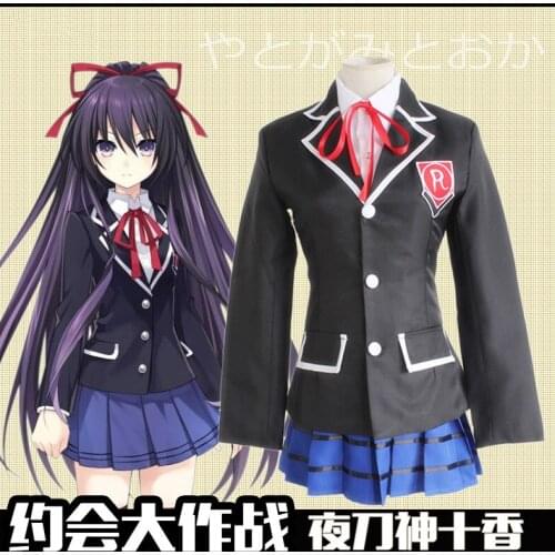 Anime Date a Live Cosplay Costume Tokisaki Kurumi Yatogami Tohka Tobiichi Origami Academy School Unifrom Outfit