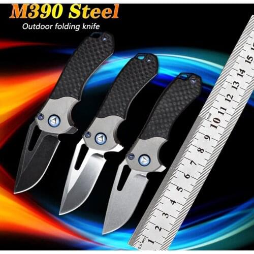 M390 powder steel titanium alloy folding knife tactical outdoor Pocket knife hunting wild survival edc Mini fishing tool