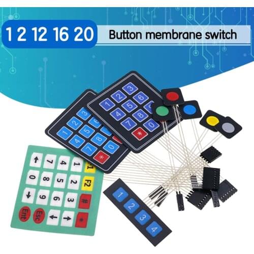 1 2 3 4 12 16 20 Key Button Membrane Switch 1x4 3x4 4x4 4x5 Keys Matrix Array Keyboard Keypad Control Panel DIY Kit For Arduino