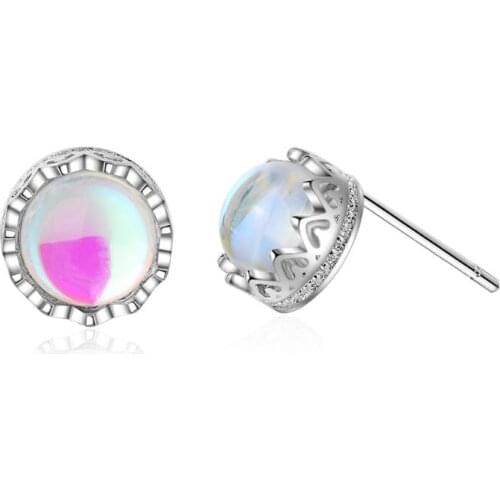 New Moonstone Crown Earrings For Women Trend Creative Christmas Jewelry Accessories Oorbellen SAE284