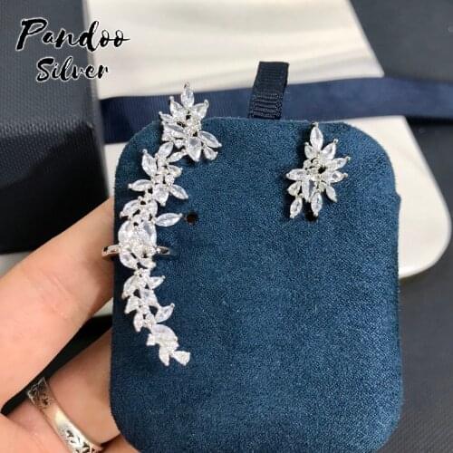 Pandoo Silver Festival Ear Cuff & Stud Jewelry For Women With Logo,S925 Sterling Silver Jewelry 1:1 Copy