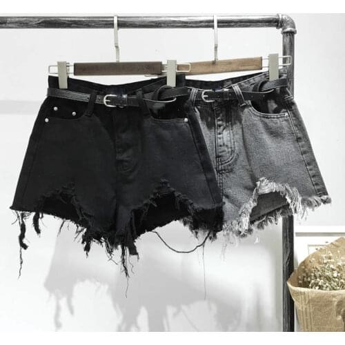 S-5XL Plus Size Vintage Streetwear Summer Ripped Denim Shorts Women Loose Casual Wide Leg Mini Sexy Shorts Beach Hotpants C7047