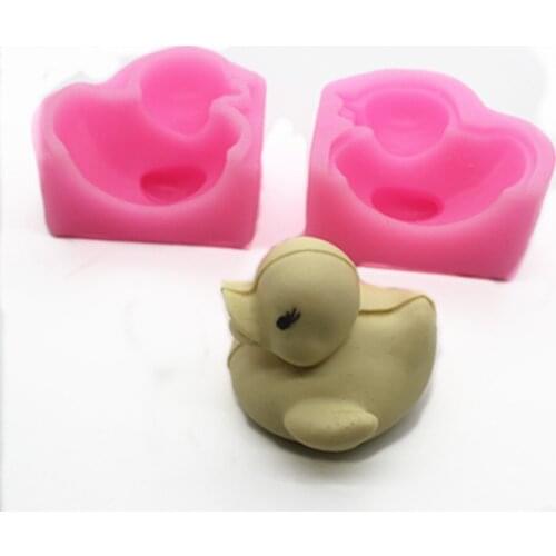 Silicone Fondant Cake Mold 335-064 mini Yellow duck cartoon Decoration clay mould resin mold