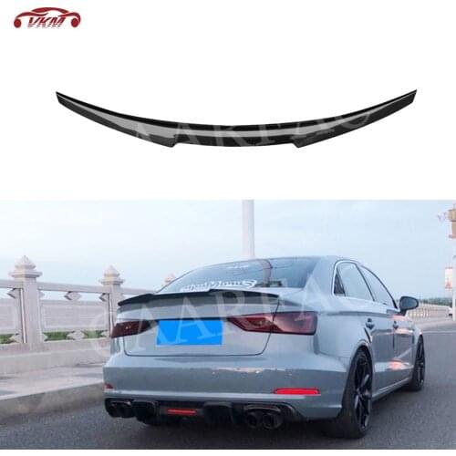 Carbon Fiber material Rear Trunk Spoiler FRP Unpainted Lip Wing for Audi A3 Sline S3 Sedan M4 Style 2013-2018 Auto Car Racing