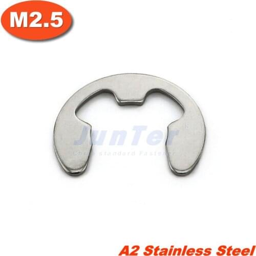 100pcs/lot DIN6799 M2.5 Stainless Steel A2 E Circlips Retaining Ring For Shafts