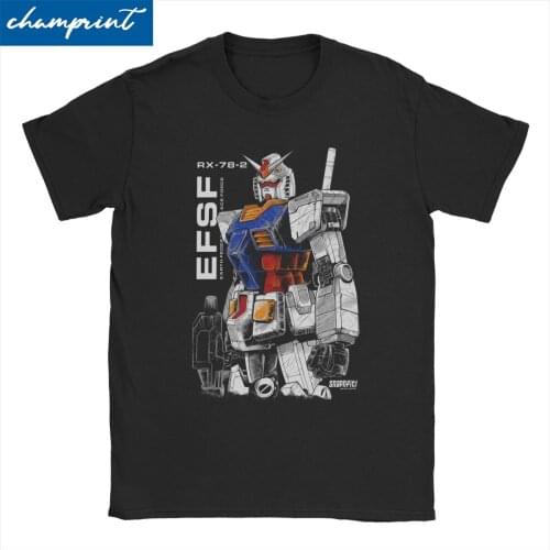 Gundam Robot T-Shirts for Men Women Japanese Japan Retro Manga Unique Cotton Tee Shirt O Neck Short Sleeve T Shirt 6XL Clothes