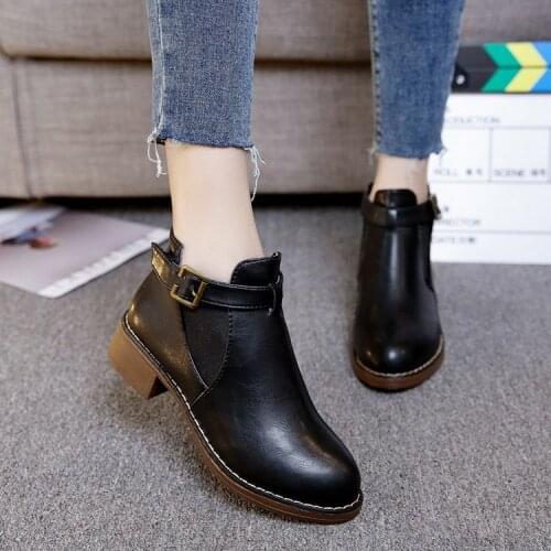 2021 Autumn Boots Women Wedges Lace-Up Women Martin Boots Fashion High Heeled Large Size 40 Plus Velve Warm Leather Women Shoes