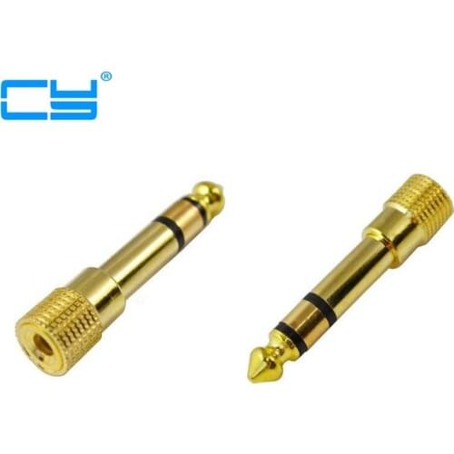10pcs Jack 6.5 6.35mm Male Plug to 3.5mm Female Connector Headphone Amplifier Audio Adapter Microphone AUX 6.3 3.5 mm Converter