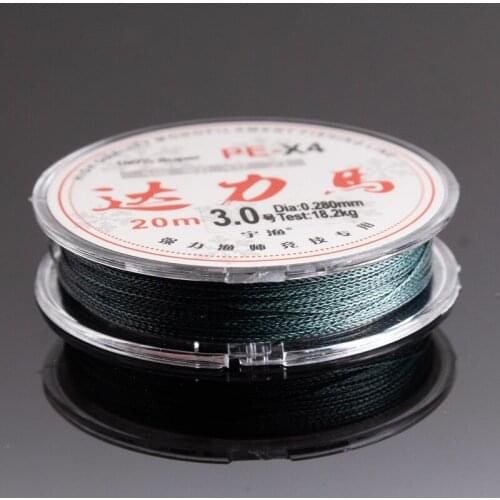 20M PE Braided Wire Fishing Line 4 Strands PE Braided 20 Meters Multifilament Fishing Line Rope peche carpe Fishing Wire