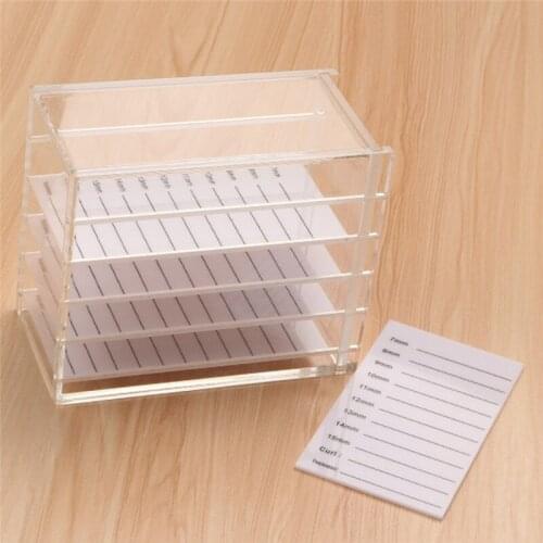 5 Layers Clear Eyelash Storage Box Makeup Display Container Eyelashes Glue Pallet Holder Grafting Eyelash Transparent Container