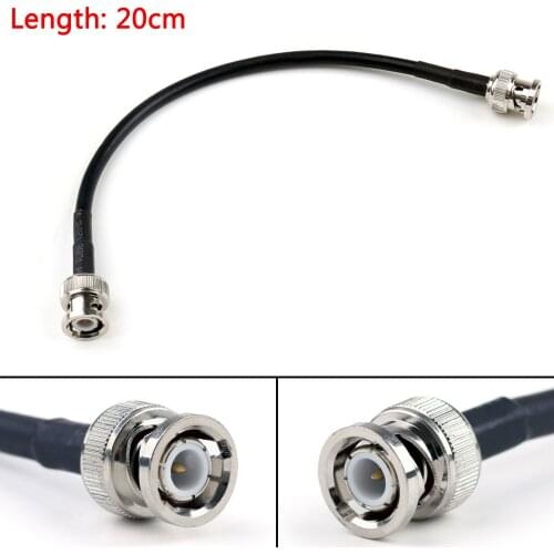 Artudatech 5PCS 20cm/50cm RG58 Cable BNC Male Plug To BNC Male Straight Crimp Coax Pigtail 8inch Connector Parts