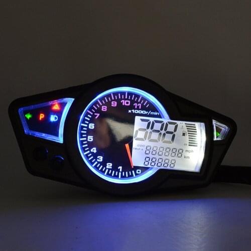 11000 rpm 12V LCD Digital Speedometer Tachometer Odometer Motorcycle Km/h Backlight for all motorcycle