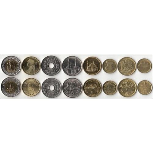 Egypt 8 Pieces Set Coins Africa New Original Coin Unc Collectible Edition Real Rare Commemorative (large set)