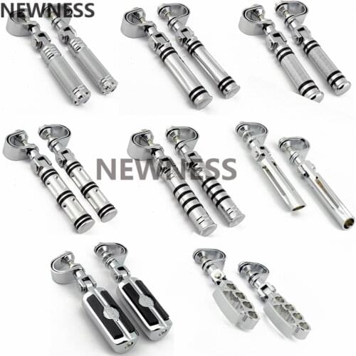 Chrome Motorcycle 1-1 1/4" 25mm 32mm Highway Foot Pegs Clamp Engine Crash Bar Engine Guard Footrest Mount For Harley Bobber