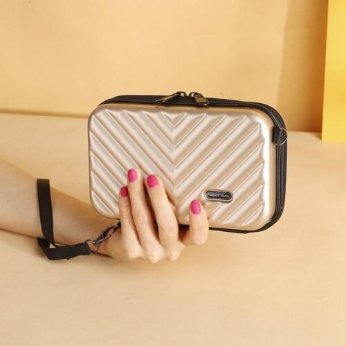 Cosmetic Bag Mini PC Women Hand Luggage Suitcase Portable Travel Cosmetic Case Messenger Shoulder Bag Hard Box Storage Small Bag