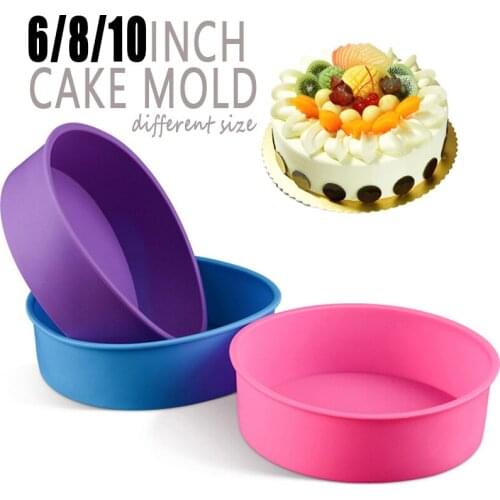 3pc/set Round Shape Moulds Silicone Mold Cake Mousse for Ice Creams Chocolates Pastry Art Pan Bakeware Cake Tools (Random Color)