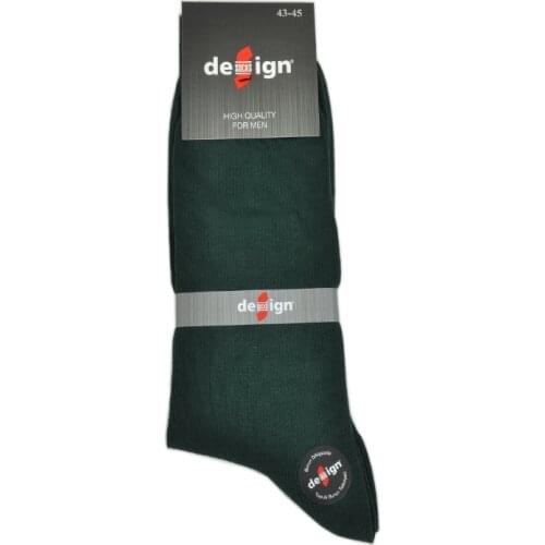 Mens Dark Green Plain Combed Cotton Socks (6 Pairs) 100% Cotton Yarn Resistant to Abrasion Sweat Absorbent Non-Squeezing Rubber