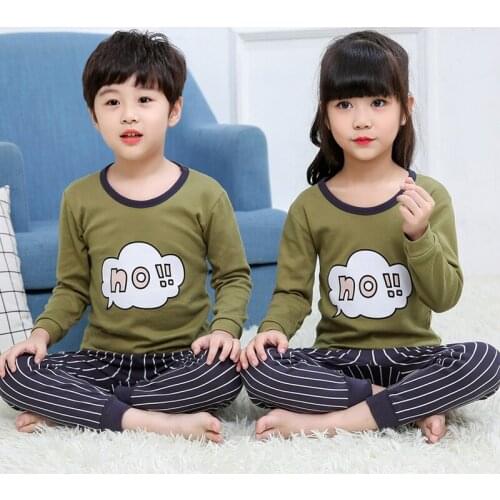 Boys Girls Sleepwear Winter Cotton Pajamas Sets Children Homewear for Boy Pyjamas Kids Nightwear 2-13Y Teenage Pijamas Clothes