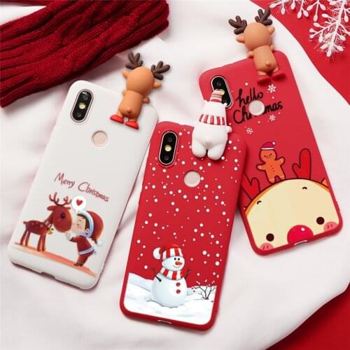 3D Christmas Cartoon Deer Cover For Xiaomi Redmi Note 8 9 8T 9S 7 5 6 Pro S2 9A Mi A3 A1 A2 8 9 SE 11 10 Lite CC9 CC9e TPU Case