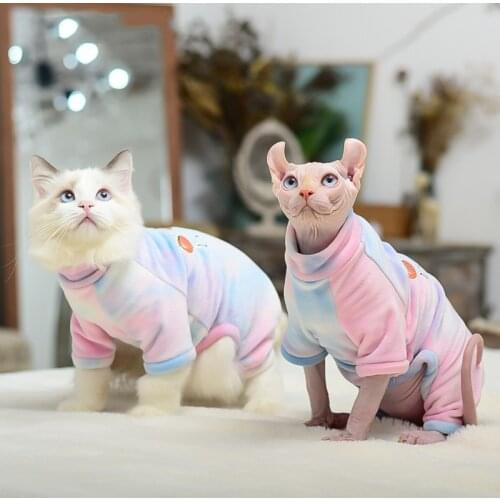 Dog Cat Clothes Winter Warm Pet Cats Soft Hoodies Sweater Sphynx Cat Clothing Outfit Cute Pet Costumes Chihuahua For Small Dogs