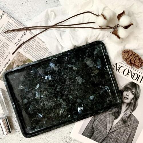 Natural Marble Vanity Tray, Jewelery Cosmetics Tray, Table Tray, Kitchen Organizer (11.8Lx7.87W)